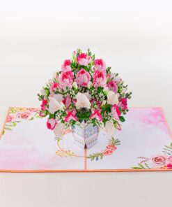 Pretty Rose Bouquet - Pop-up Card