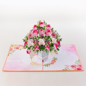 Pretty Rose Bouquet - Pop-up Card