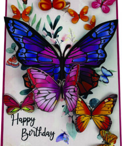 Butterflies  Flower  3D Popup Greeting Card