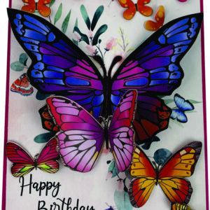 Butterflies  Flower  3D Popup Greeting Card