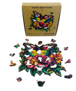 Wooden Jigsaw Puzzle - Bộ xếp hình gỗ 5mm -Bướm  - Butterfly and Roses