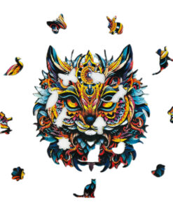 Wooden Jigsaw Puzzle - Bộ xếp hình gỗ 5mm - Mèo - Colorful Cat Mandala