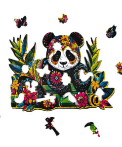 Wooden Jigsaw Puzzle - Bộ xếp hình gỗ 5mm -Gấu Trúc - Floral Panda